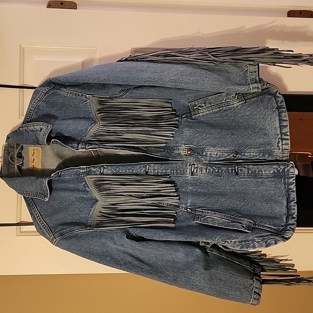 Free People Fringe Out Denim Jacket - Picture 7 of 10